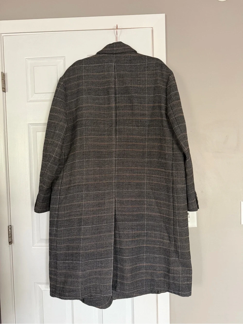 Banana Republic Heritage Collection Wool Blend Plaid Long Coat Mens Jacket